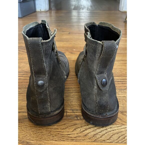 John Varvatos Collection Gray Leather Harness Zip Ankle Boots Shoes  Mens Size 8 main image 4